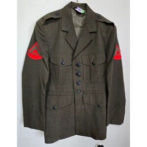 USMC Marine Corps Service Alpha Green Dress Coat Jacket 40R Mens